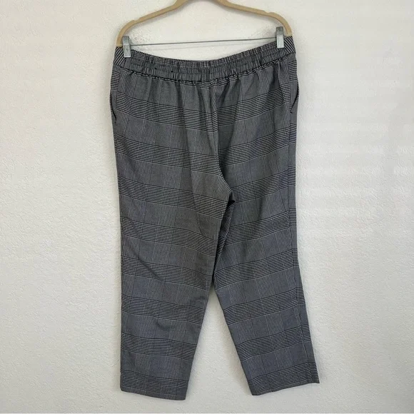 Worthington Black and White High Rise Glen Plaid Pull-On Pants Women’s Size 12 - Picture 7 of 13